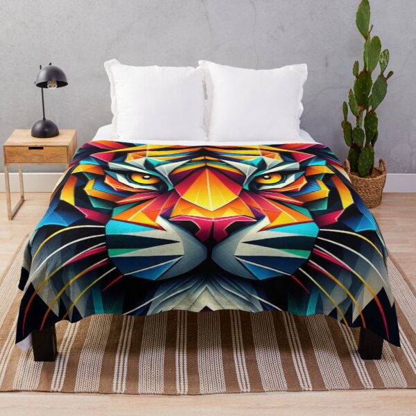 Item preview, Geometric Tiger: Explosion of colors designed and sold by Lyavalio.