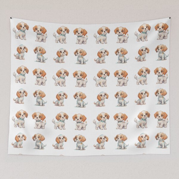 Item preview, puppy illustrations designed and sold by HendAhabib.