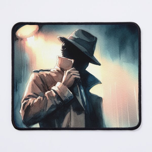 Item preview, Noir Vintage Shadowed Detective [Watercolor] designed and sold by RESToRAPTOR.