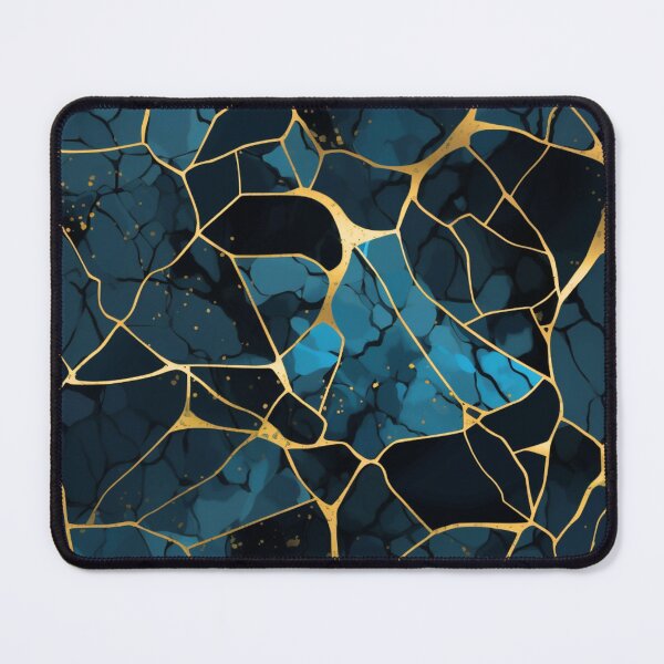Item preview, Teal and Gold Kintsugi Design - Blue and Gold designed and sold by MyThirdFavorite.