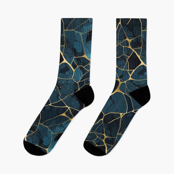 Item preview, Teal and Gold Kintsugi Design - Blue and Gold designed and sold by MyThirdFavorite.
