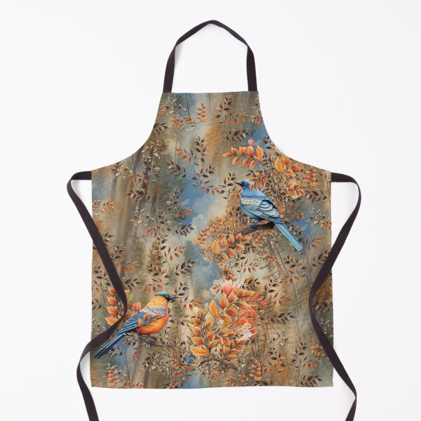 Item preview, Tall trees tower above, while the leaves of autumn fall all around blue birds. designed and sold by NadineMay.