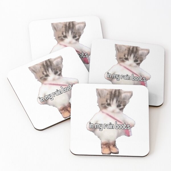 Item preview, cute kitten in rain boots designed and sold by Shrewd Mood.