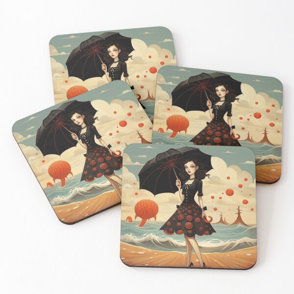 Item preview, Halloween Dark Hair Girl With Umbrella designed and sold by CoolMantras.