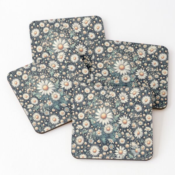 Item preview, Tiny Minimal Daisy Flowers ; Floral Pattern designed and sold by PatternInArt.