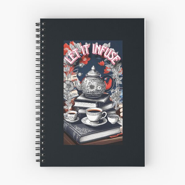 Item preview, Let it brew against the backdrop of a teapot and cups of tea brewing on a pile of books! designed and sold by Creativesphotos.