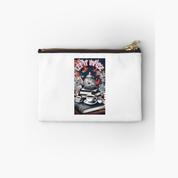 Item preview, Let it brew against the backdrop of a teapot and cups of tea brewing on a pile of books! designed and sold by Creativesphotos.