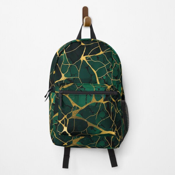 Item preview, Green and Gold Kintsugi Design - Emerald and Malachite designed and sold by MyThirdFavorite.