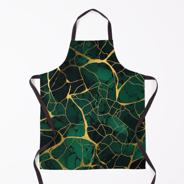 Item preview, Green and Gold Kintsugi Design - Emerald and Malachite designed and sold by MyThirdFavorite.