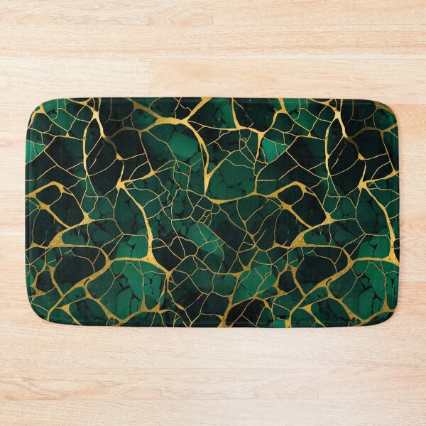 Item preview, Green and Gold Kintsugi Design - Emerald and Malachite designed and sold by MyThirdFavorite.