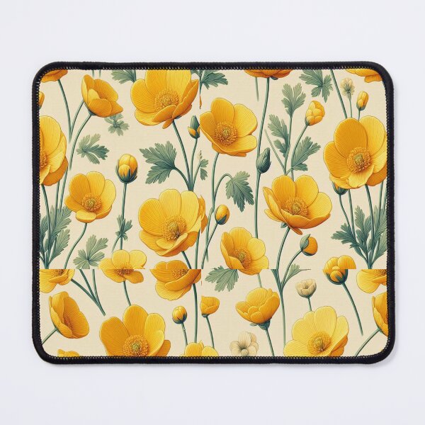 Item preview,  Yellow Buttercup Flowers ; Floral Pattern designed and sold by PatternInArt.