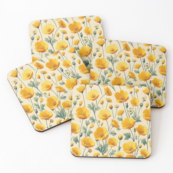 Item preview,  Yellow Buttercup Flowers ; Floral Pattern designed and sold by PatternInArt.