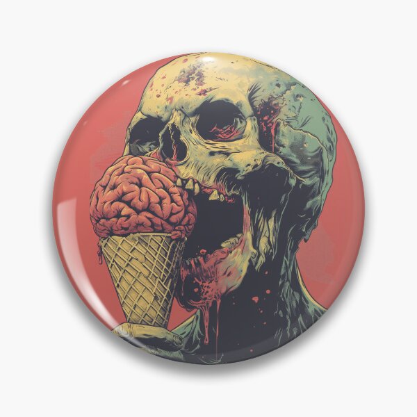 Item preview, Retro Zombie Eating Brain Flavored Icecream designed and sold by PrintShangri-La.