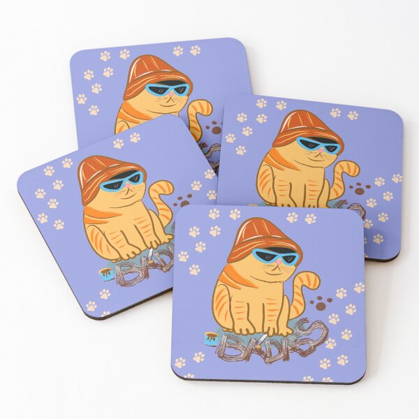 Item preview, Badass gangsta cat, funny cat in floppy hat wearing sunglasses designed and sold by BritishDelights.
