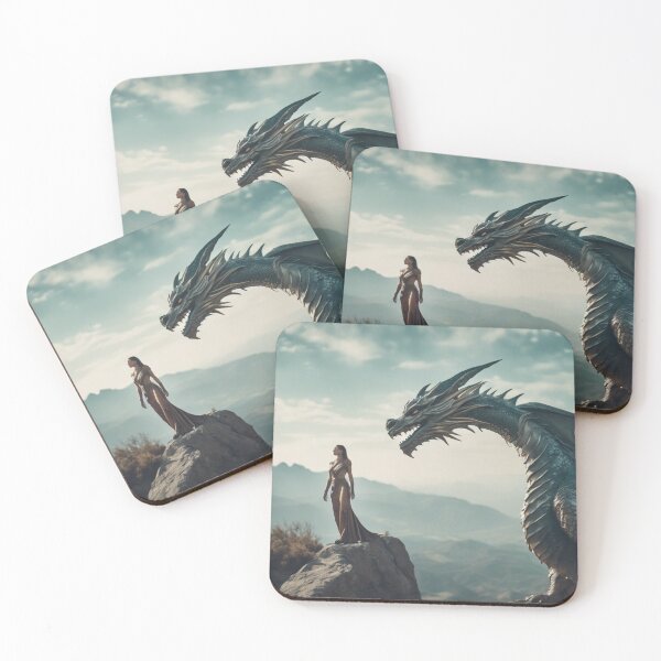 Item preview, Woman and dragon on mountain. designed and sold by oilidesing.