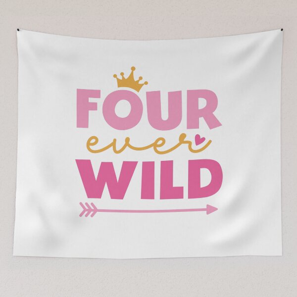 Item preview, Little Girl 4th Birthday Four Ever Wild Crown Toddler designed and sold by clothesy7.