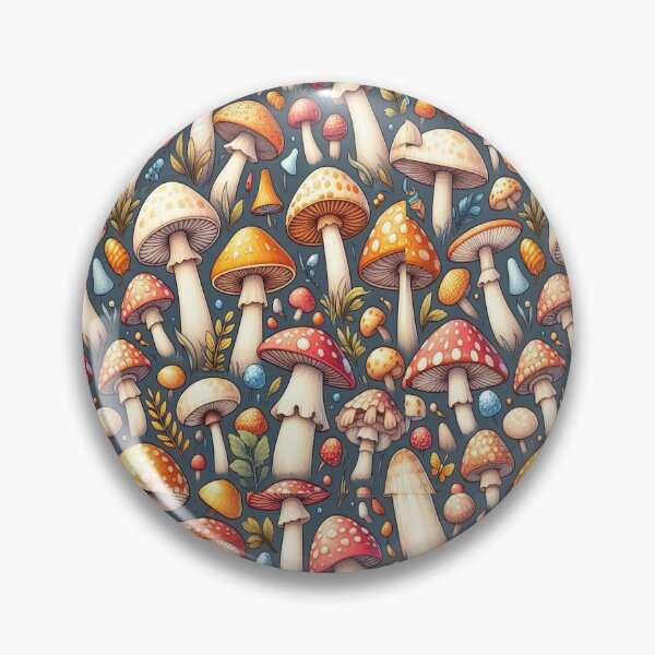 Item preview, Red Orange Blue Mushroom Pattern designed and sold by PatternInArt.