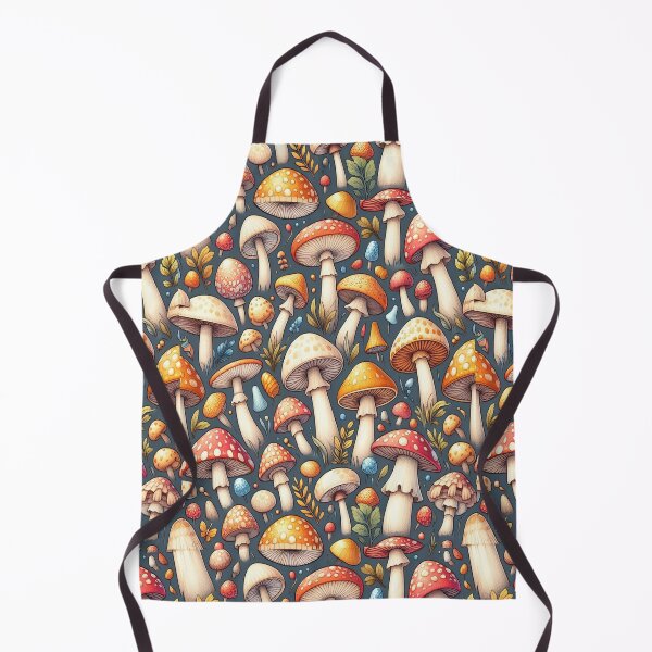 Item preview, Red Orange Blue Mushroom Pattern designed and sold by PatternInArt.