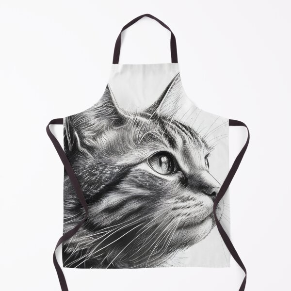 Artikelvorschau, Schwarz-weiße Katze-Bleistiftzeichnung entworfen und verkauft von Pencil-Art.