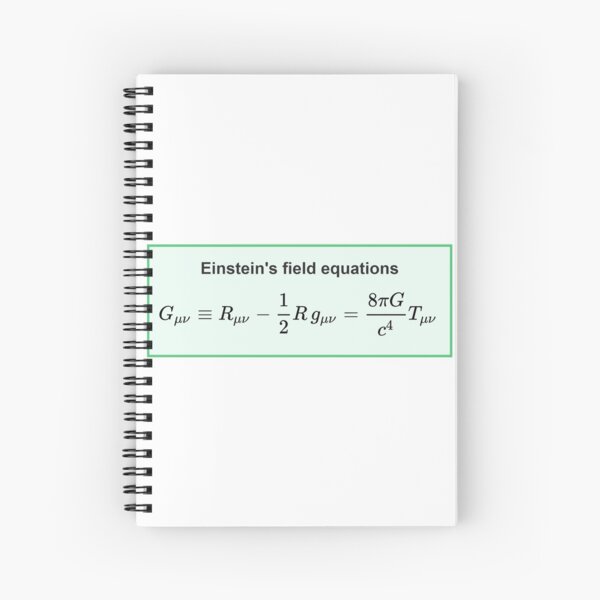 Physics, General Relativity, Einsteins (Field) Equations, #Physics, #General #Relativity, #Einstein&#39;s (#Field) #Equations Spiral Notebook