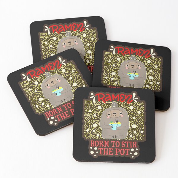 Item preview, Ramen Noodlehead Kawaii Sloth designed and sold by Renata Illustrata.