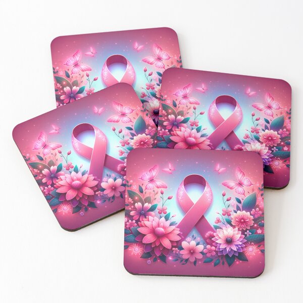 Item preview, Pink Breast Cancer Awareness Ribbon Flowers Butterflies designed and sold by aprilsims.