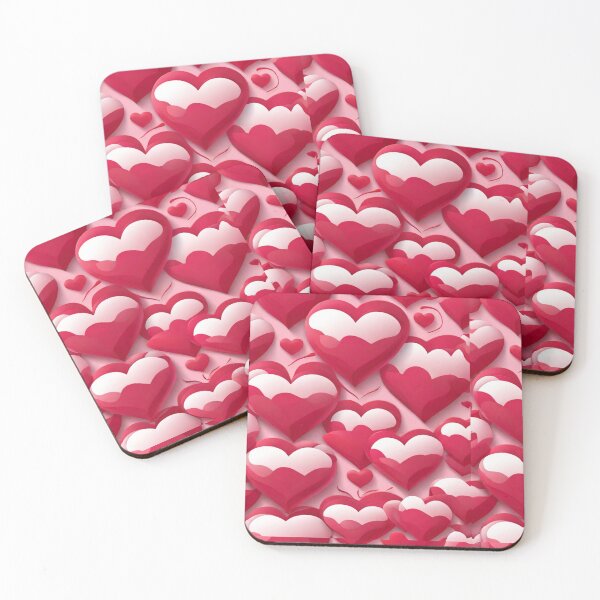 Item preview, Red and White Hearts Pattern designed and sold by PatternInArt.