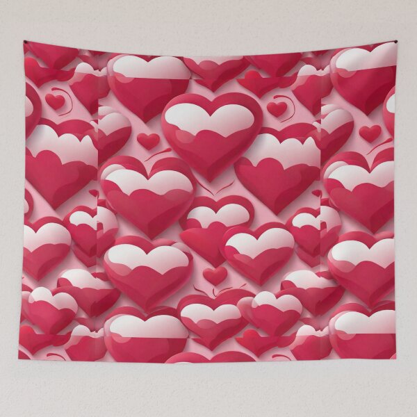 Item preview, Red and White Hearts Pattern designed and sold by PatternInArt.
