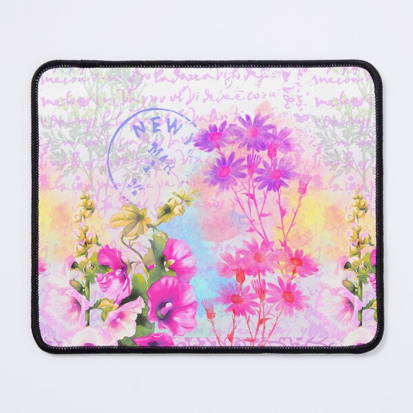Item preview, magenta text and flowers designed and sold by okre.