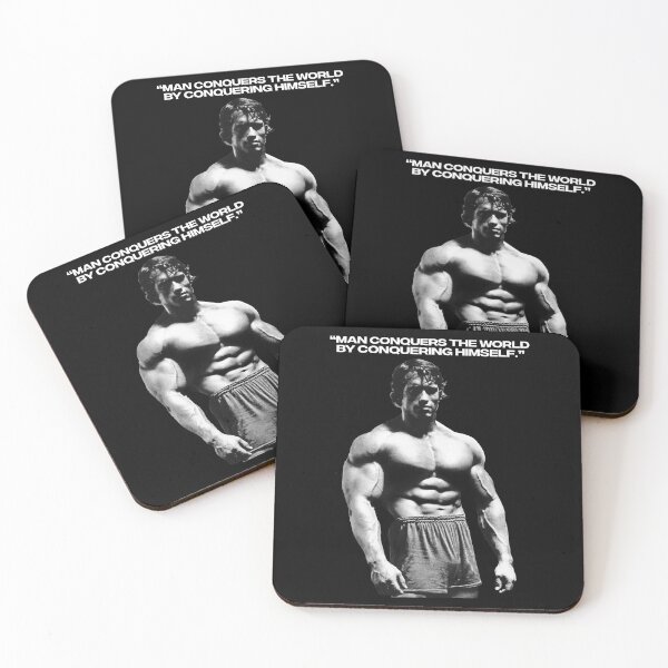 Item preview, Stoic Quote “Man conquers the world by conquering himself.” Arnold Schwarzenegger Fan art designed and sold by HuzaifaNaveedh.