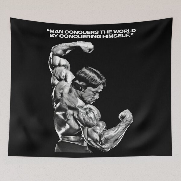 Item preview, Stoic Quote “Man conquers the world by conquering himself.” Arnold Schwarzenegger Fan art designed and sold by HuzaifaNaveedh.