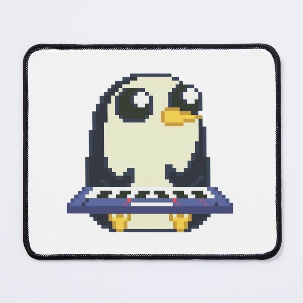 Item preview, Cute print of Gunther the penguin playing the piano in pixel art designed and sold by GardenGhostShop.