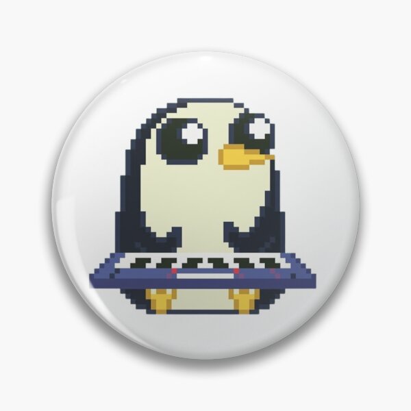 Item preview, Cute print of Gunther the penguin playing the piano in pixel art designed and sold by GardenGhostShop.
