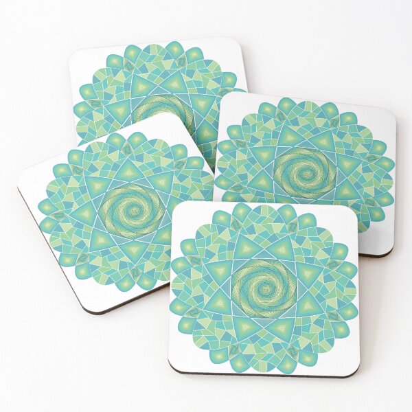 Item preview, Turquoise and Green Geometric Flower From Elipses designed and sold by DHTDesigns.