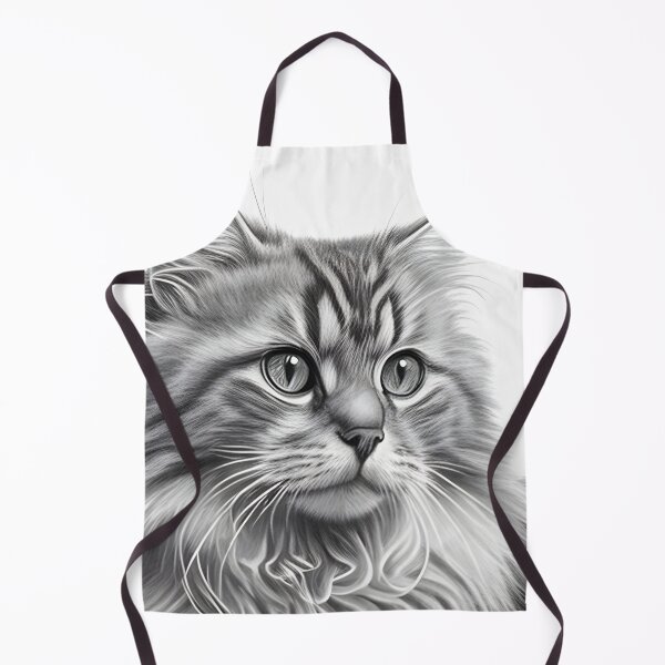 Artikelvorschau, Schwarz-weiße Katze-Bleistiftzeichnung entworfen und verkauft von Pencil-Art.