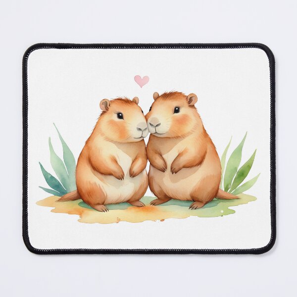 Item preview, Capybaras couple, cute animals in love decor for valentines day designed and sold by ChaosEdits.