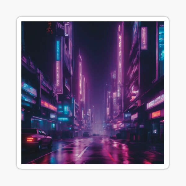 Midnight City Street Lights Sticker