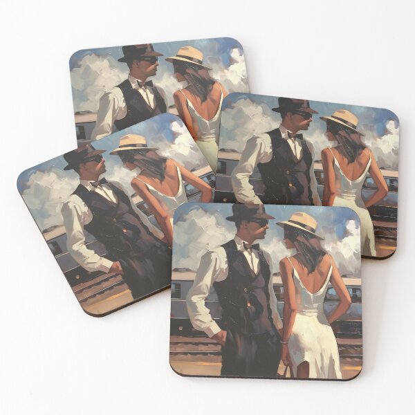 Item preview, Romantic Man and Woman next to Train designed and sold by artlife709.