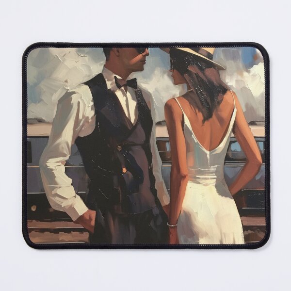 Item preview, Romantic Man and Woman next to Train designed and sold by artlife709.