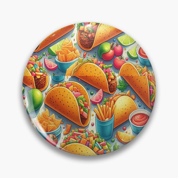 Item preview, Tacos and French Fry - Food Pattern  designed and sold by PatternInArt.