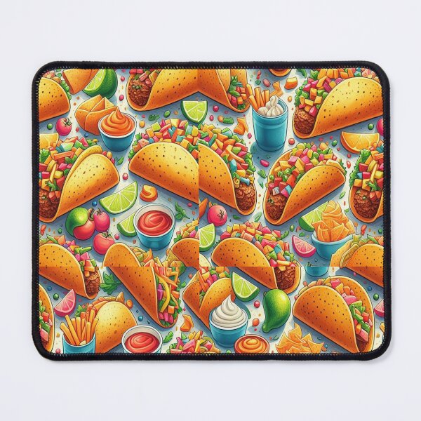 Item preview, Tacos and French Fry - Food Pattern  designed and sold by PatternInArt.