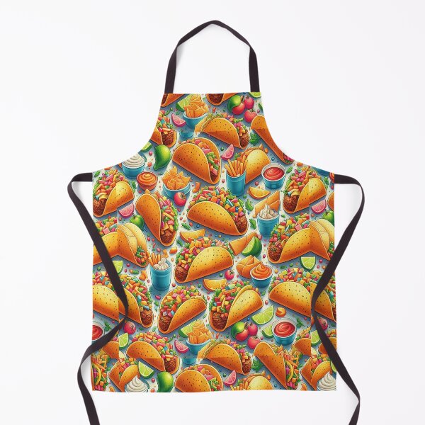 Item preview, Tacos and French Fry - Food Pattern designed and sold by PatternInArt.