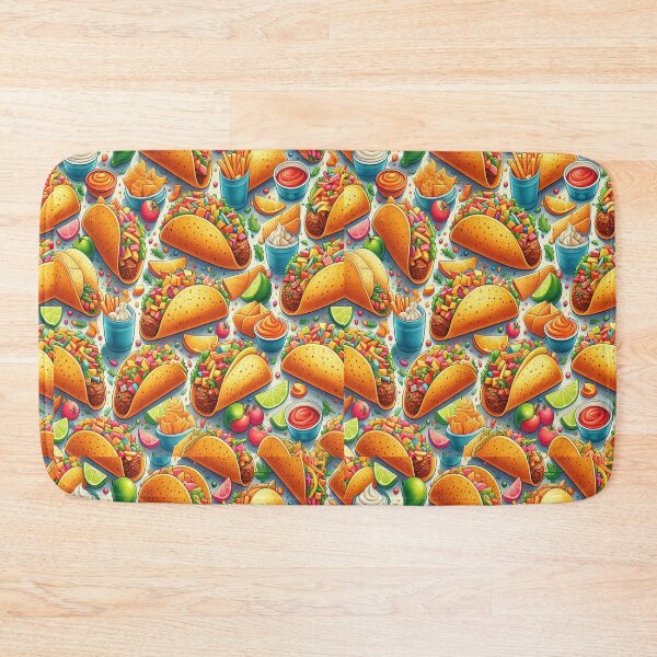 Item preview, Tacos and French Fry - Food Pattern  designed and sold by PatternInArt.