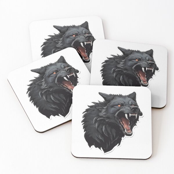 Item preview, black wolf growling designed and sold by Catfighter.