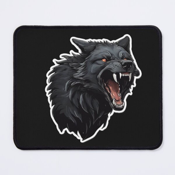 Item preview, black wolf growling designed and sold by Catfighter.
