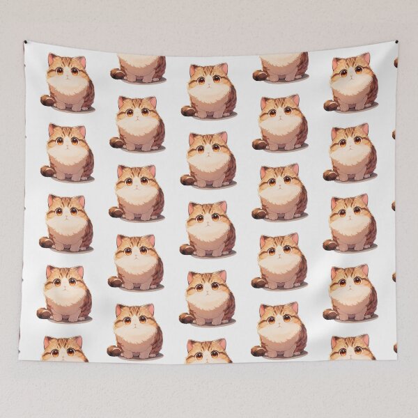 Item preview, Cute Kawaii Big Fluffy Cat designed and sold by CozyKawaiiArt.