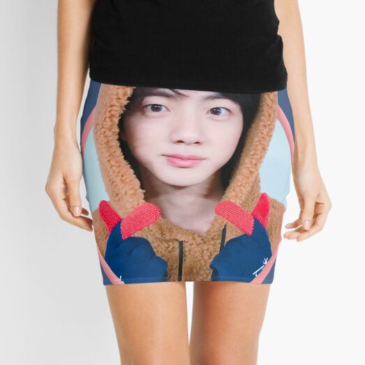 BTS Jin wearing onesie Mini Skirt for Sale by shopnojams