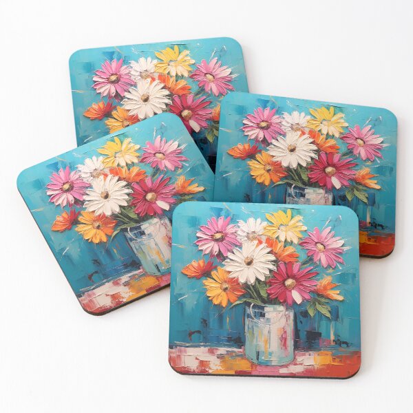 Item preview, Bold Acrylic flower arrangement painting print designed and sold by dcrc.