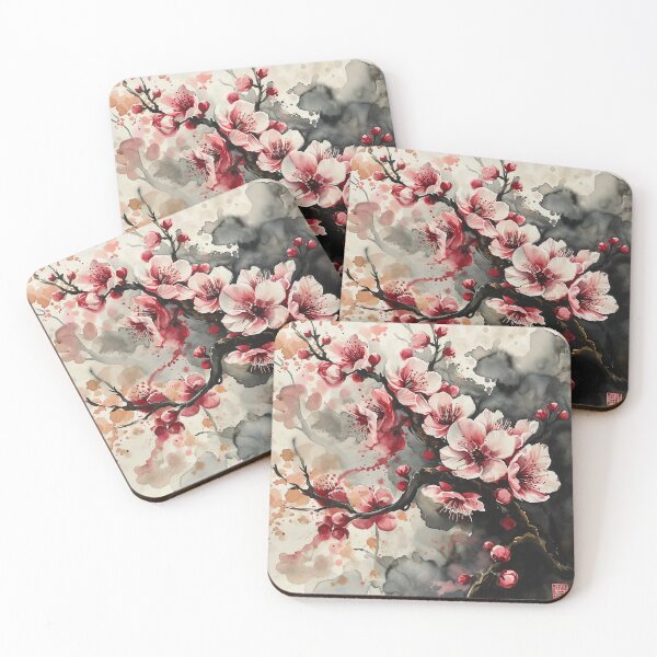 Item preview, Delicate Cherry Blossoms In The Style Of Japanese Ink designed and sold by Obsidian Ink by Wilshire.