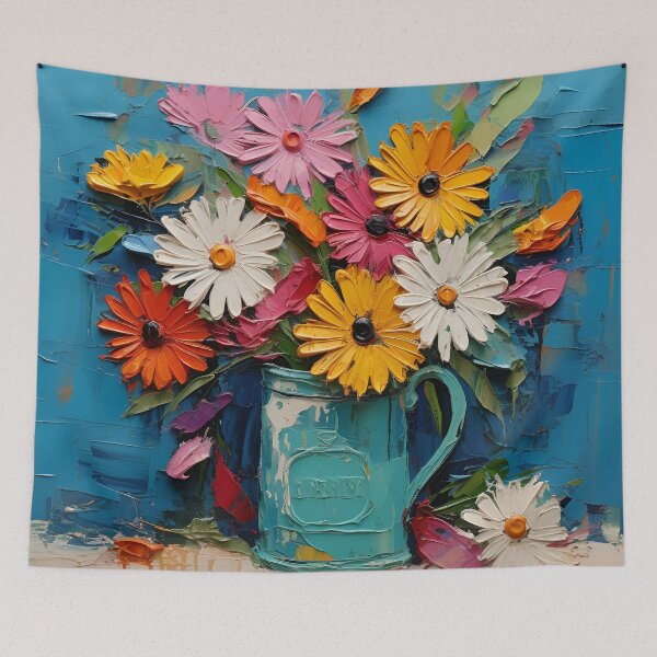 Item preview, bold acrylic flower arrangement painting print designed and sold by dcrc.